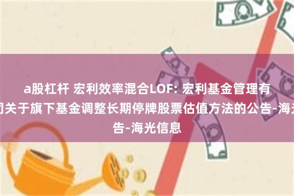 a股杠杆 宏利效率混合LOF: 宏利基金管理有限公司关于旗下基金调整长期停牌股票估值方法的公告-海光信息