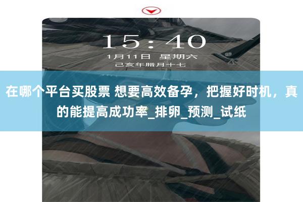 在哪个平台买股票 想要高效备孕，把握好时机，真的能提高成功率_排卵_预测_试纸