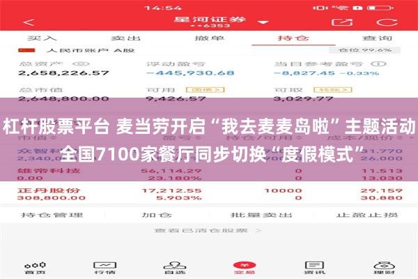 杠杆股票平台 麦当劳开启“我去麦麦岛啦”主题活动 全国7100家餐厅同步切换“度假模式”