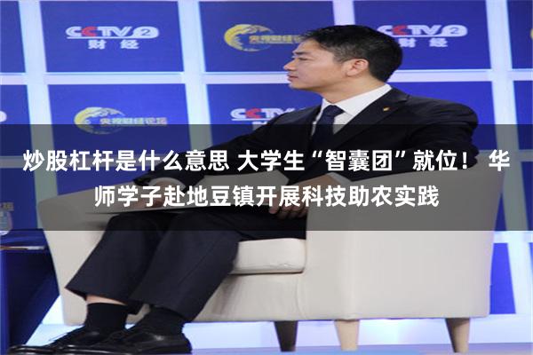 炒股杠杆是什么意思 大学生“智囊团”就位！ 华师学子赴地豆镇开展科技助农实践