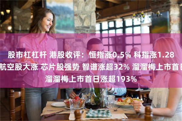 股市杠杠杆 港股收评：恒指涨0.5% 科指涨1.28% 黄金股、航空股大涨 芯片股强势 智谱涨超32% 溜溜梅上市首日涨超193%