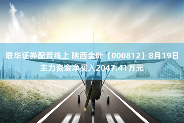 联华证券配资线上 陕西金叶（000812）8月19日主力资金净买入2047.41万元
