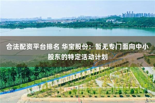 合法配资平台排名 华宝股份：暂无专门面向中小股东的特定活动计划