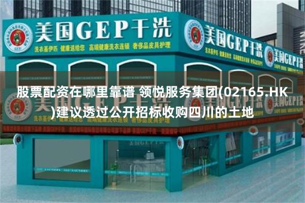 股票配资在哪里靠谱 领悦服务集团(02165.HK)建议透过公开招标收购四川的土地