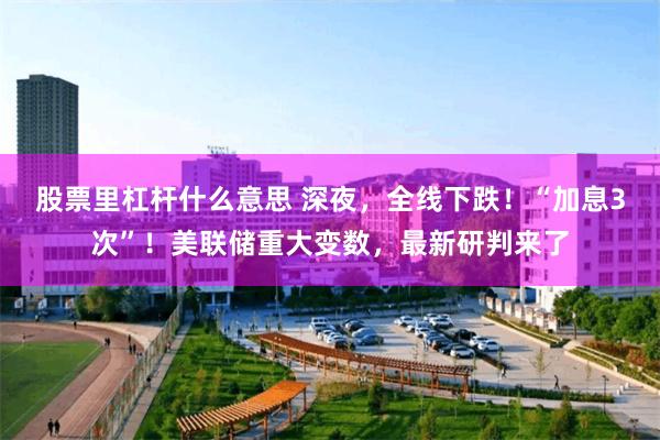 股票里杠杆什么意思 深夜，全线下跌！“加息3次”！美联储重大变数，最新研判来了