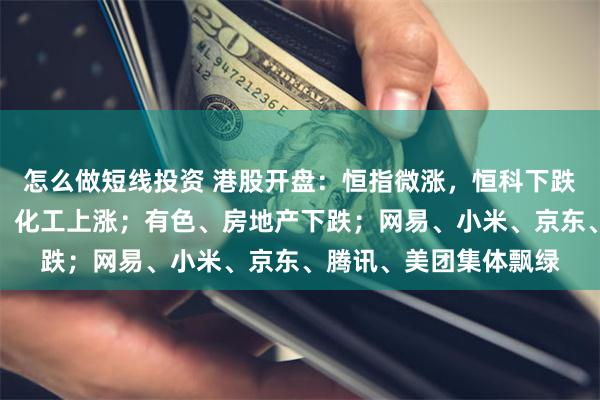 怎么做短线投资 港股开盘：恒指微涨，恒科下跌；半导体、硬件设备、化工上涨；有色、房地产下跌；网易、小米、京东、腾讯、美团集体飘绿