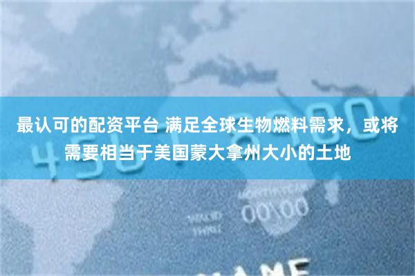 最认可的配资平台 满足全球生物燃料需求，或将需要相当于美国蒙大拿州大小的土地