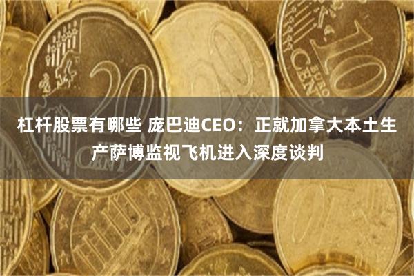 杠杆股票有哪些 庞巴迪CEO:正就加拿大本土生产萨博监视飞机进入深度谈判