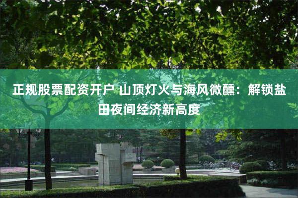 正规股票配资开户 山顶灯火与海风微醺：解锁盐田夜间经济新高度
