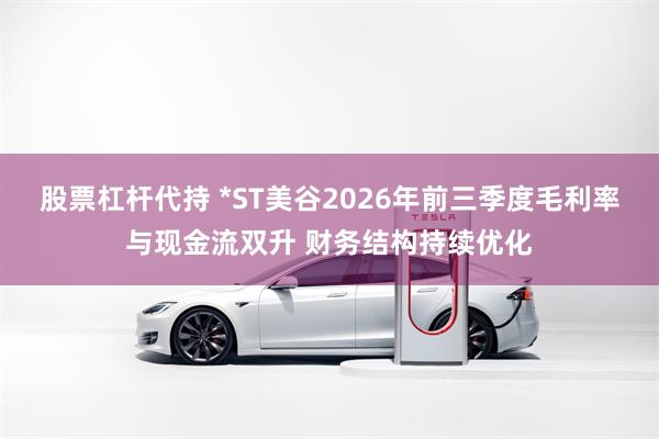 股票杠杆代持 *ST美谷2026年前三季度毛利率与现金流双升 财务结构持续优化