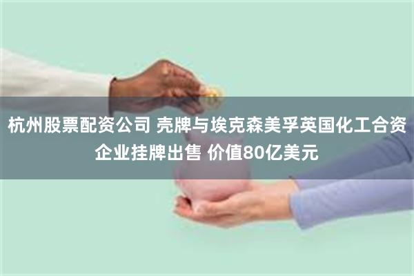 杭州股票配资公司 壳牌与埃克森美孚英国化工合资企业挂牌出售 价值80亿美元