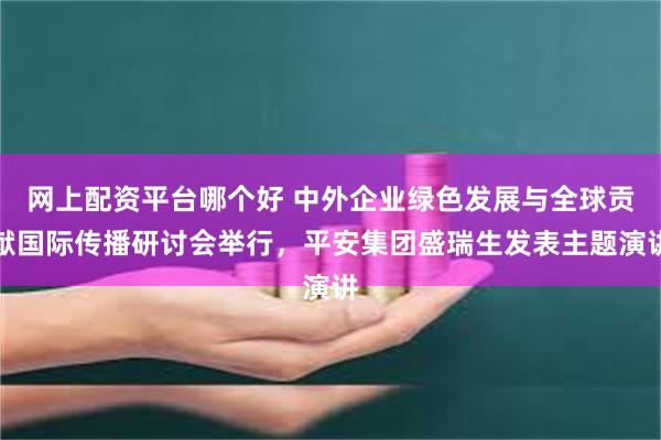 网上配资平台哪个好 中外企业绿色发展与全球贡献国际传播研讨会举行,平安集团盛瑞生发表主题演讲